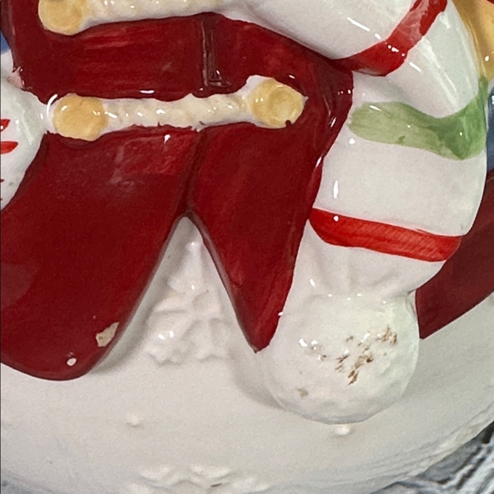 Vintage Festive Ceramic Snowman Cookie Jar - Picture 6 of 16